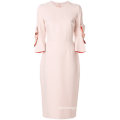 Elegant Half Sleeve Woven Pencil Dress with Bowknot Sleeves